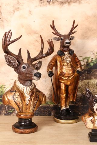 Standing Deer Figurine 66 cm - Gold - Resin