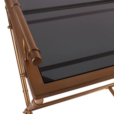 Table Butler 85 cm - Or - Verre & Acier