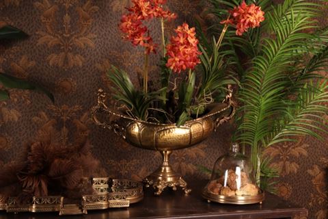 Plateau cuivre/miroir 57cm