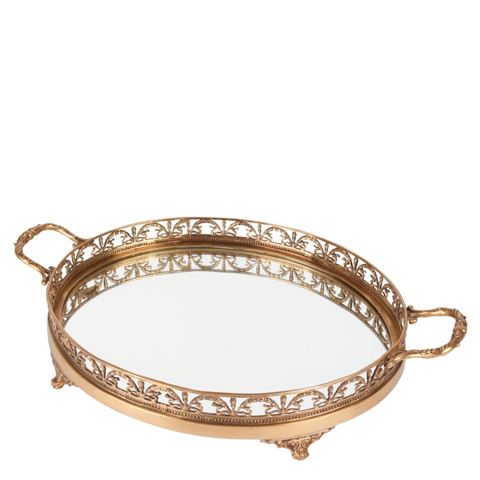 Mirror Tablett mit Griff 50 cm - Gold - Brass