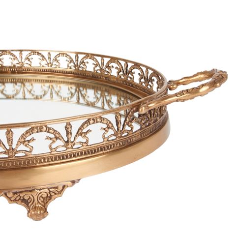 Mirror Tablett mit Griff 50 cm - Gold - Brass