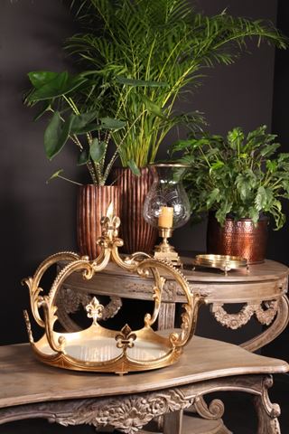 Plateau cuivre/miroir 28cm