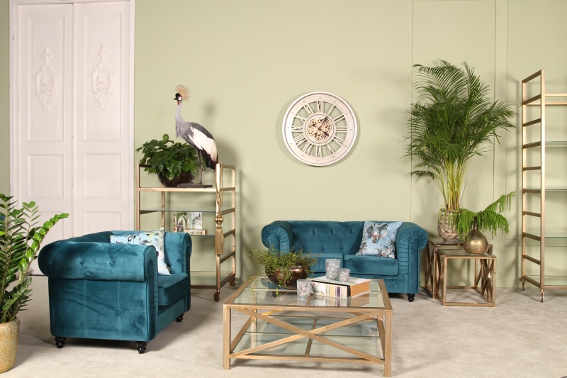 Tafel salon Santiago vierkant goud