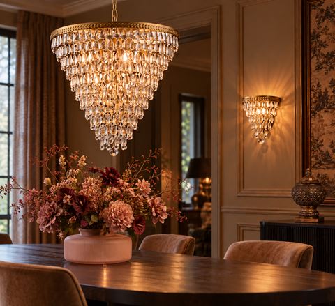 Chandelier Kensington 65 cm - Gold - Iron & Glass