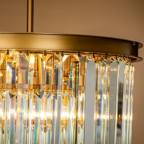 Kroonluchter Hilton 51 cm - Goud - Ijzer/Glas