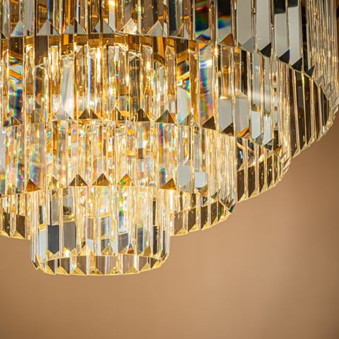 Kroonluchter Hilton 81 cm - Goud - Glas