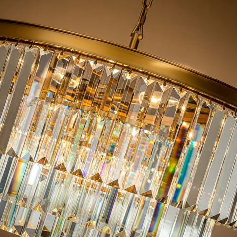 Kroonluchter Hilton 81 cm - Goud - Glas