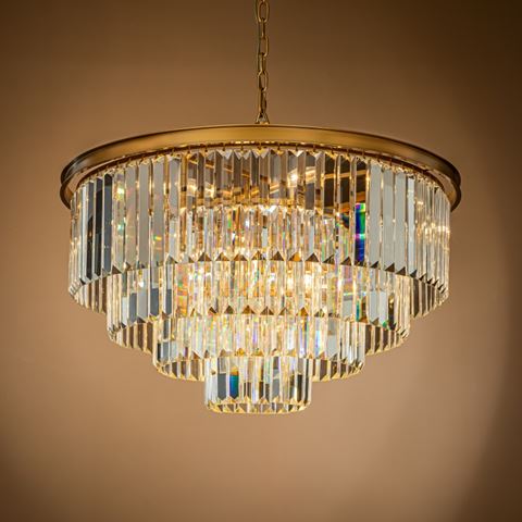 Kroonluchter Hilton 81 cm - Goud - Glas