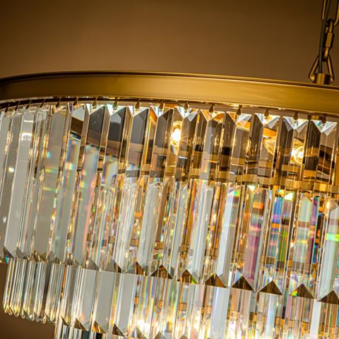 Chandelier Hilton 112 cm - Gold - Iron & Glass