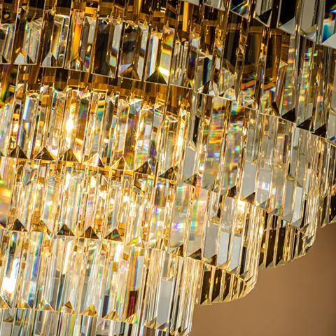 Chandelier Hilton 112 cm - Gold - Iron & Glass