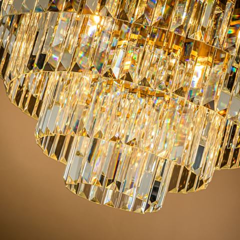Chandelier Hilton 112 cm - Gold - Iron & Glass