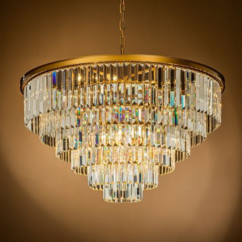 Kroonluchter Hilton 112 cm - Goud - Glas
