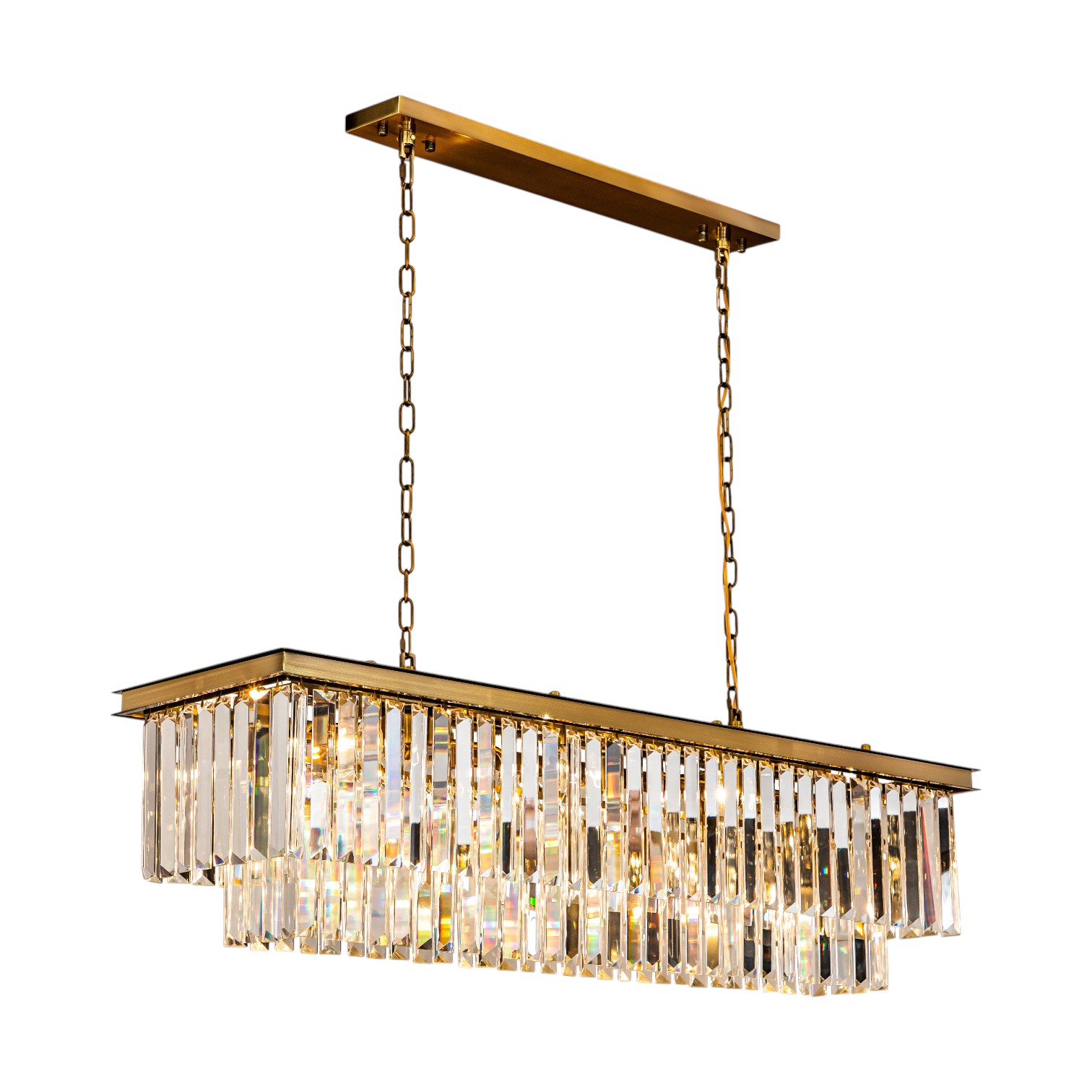 Kroonluchter Hilton 125 cm - Goud - Glas