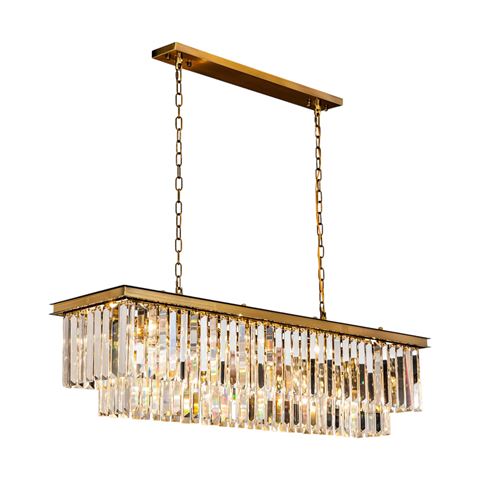 Kroonluchter Hilton 125 cm - Goud - Glas