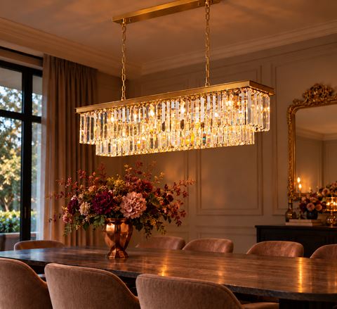 Chandelier Hilton 125 cm - Gold - Iron & Glass