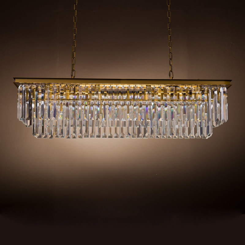 Kroonluchter Hilton 125 cm - Goud - Glas