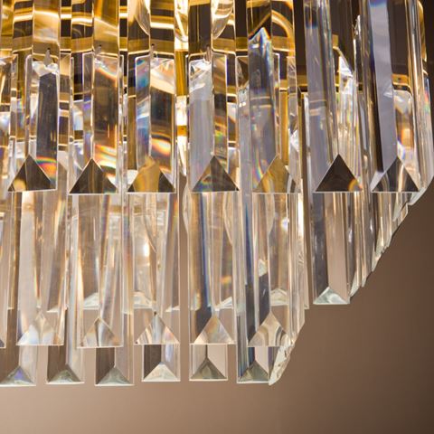 Kroonluchter Hilton 125 cm - Goud - Glas