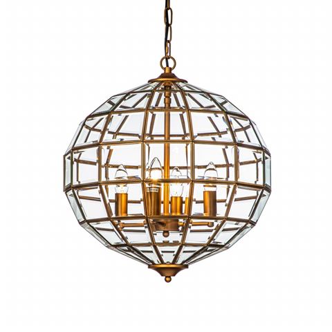 Kroonluchter Wimbledon 52 cm - Goud - IJzer & Glas