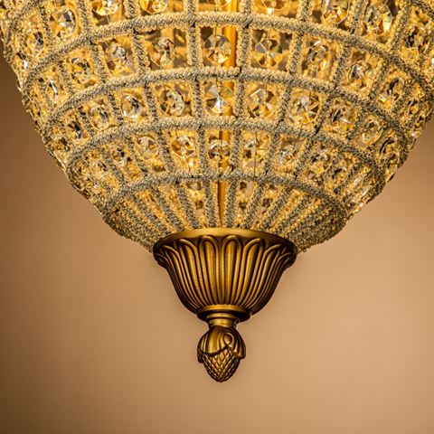 Kroonluchter Empire 48 cm - Goud - IJzer & Glas