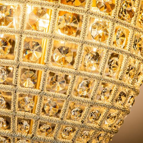 Kroonluchter Empire 48 cm - Goud - IJzer & Glas