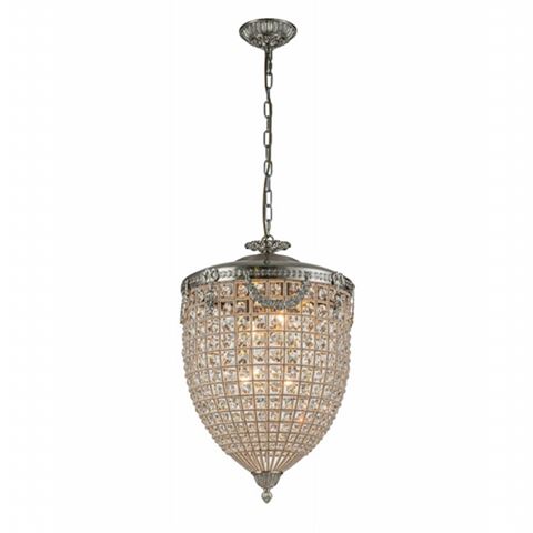 Chandelier Empire 65 cm - Silver - Iron & Glass
