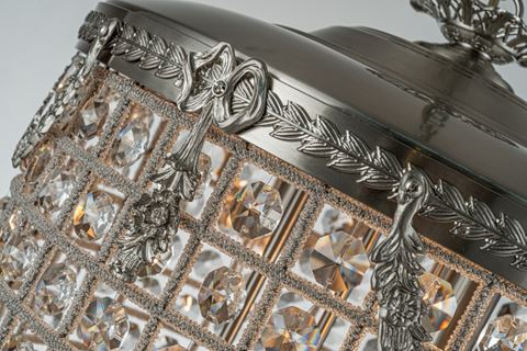 Chandelier Empire 65 cm - Silver - Iron & Glass