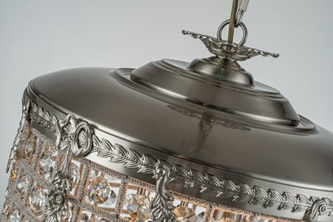 Chandelier Empire 65 cm - Silver - Iron & Glass