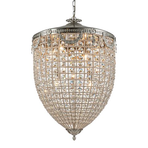 Chandelier Empire 85 cm - Silver - Iron & Glass