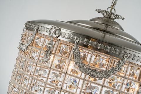 Chandelier Empire 85 cm - Silver - Iron & Glass