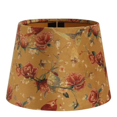 Lampenkap20 cm - Bloemenprint - Goud - Stof