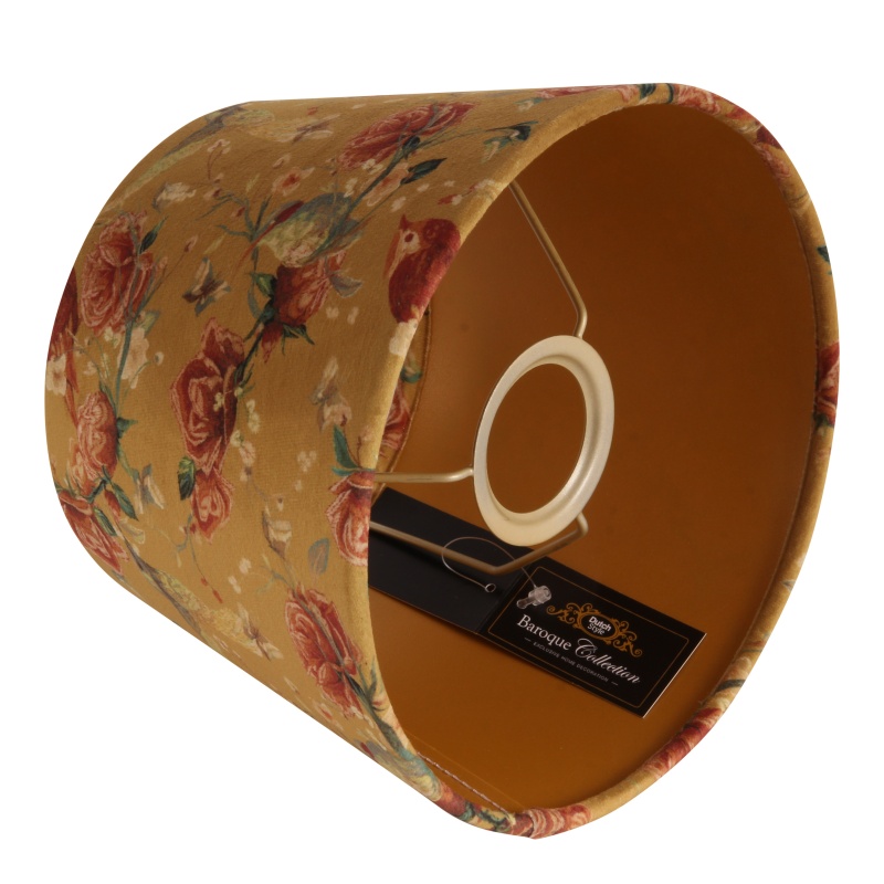 Lampenkap20 cm - Bloemenprint - Goud - Stof