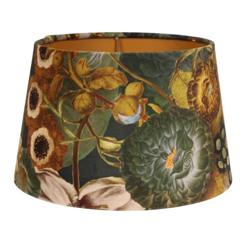 Lampenkap 25 cm - Bloemenprint - Goud - Stof