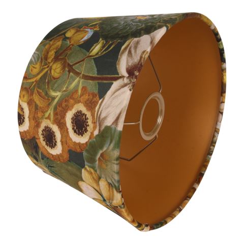 Lampenkap 25 cm - Bloemenprint - Goud - Stof