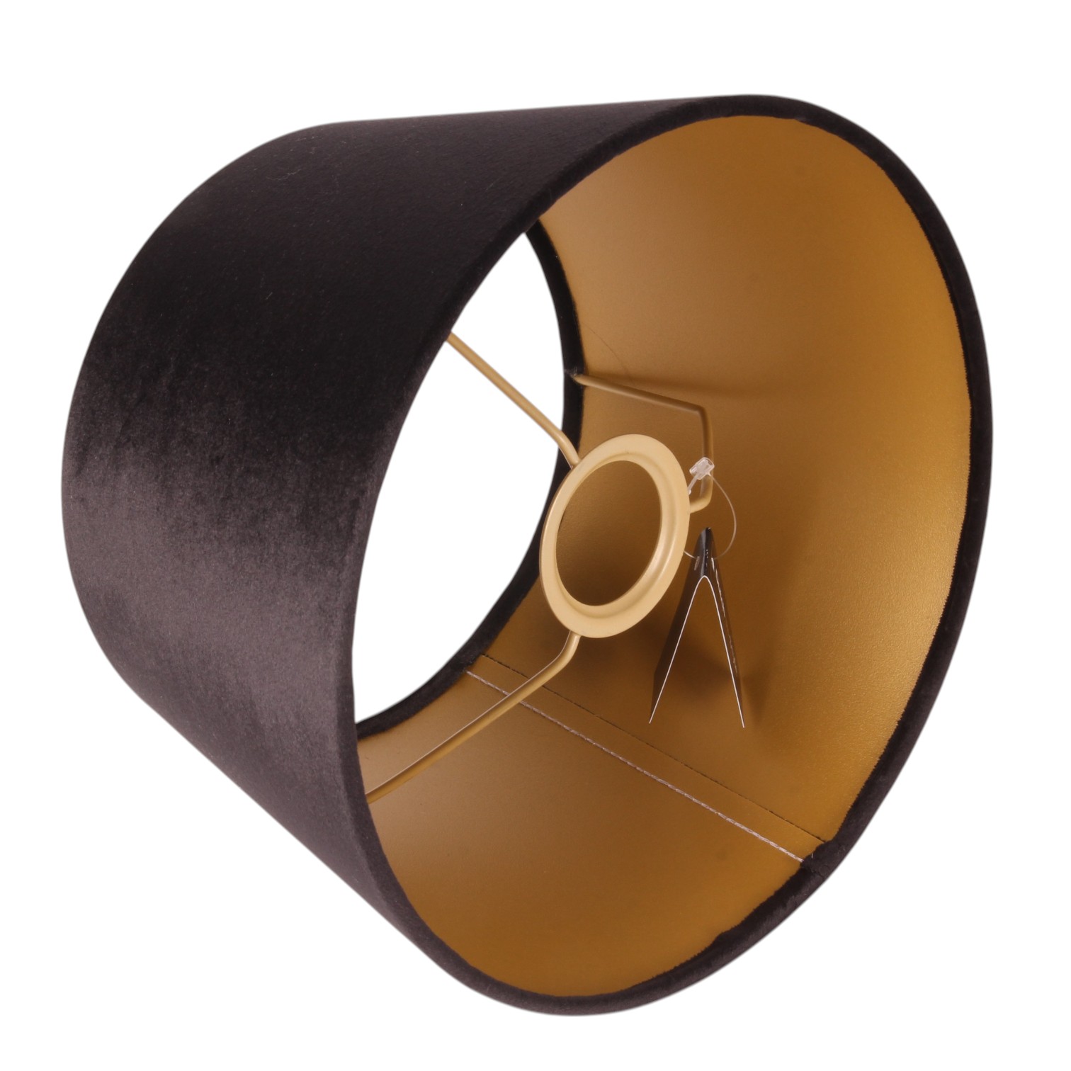 Lampenschirm 25 cm – Rund – Schwarz – Stoff