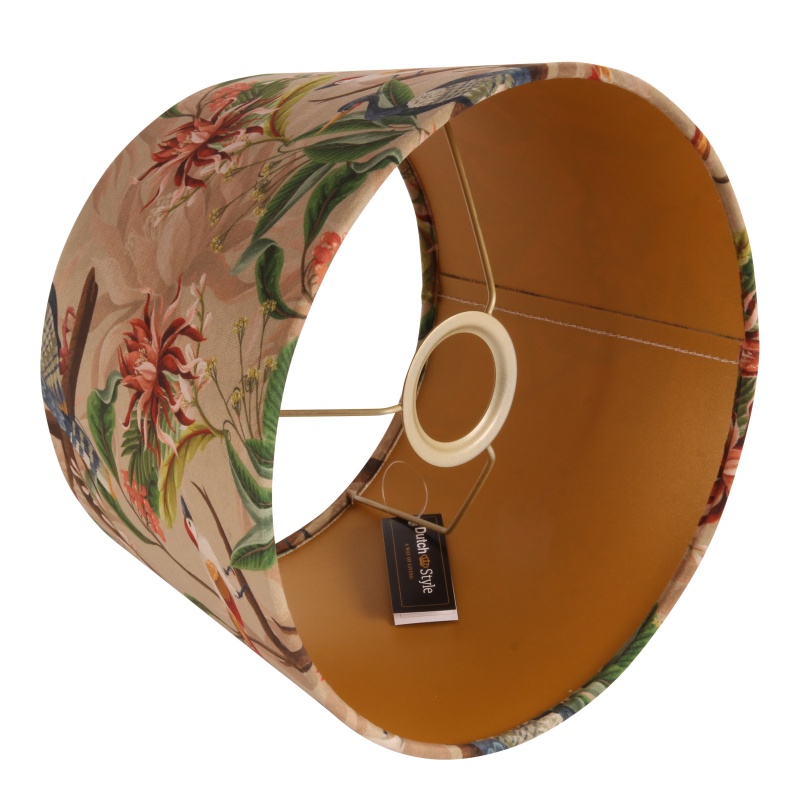 Lampenkap 25 cm - Botanische print - Bruin - Stof