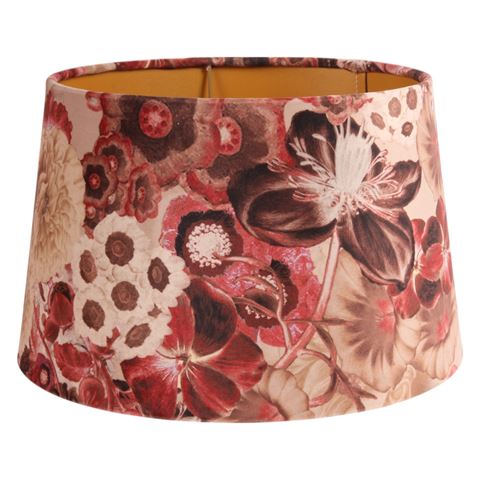 Lampshade 25 cm - Floral Print - Brown - Fabric