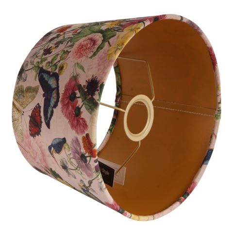 Lampshade 25 cm - Botanical Print - Pink - Fabric