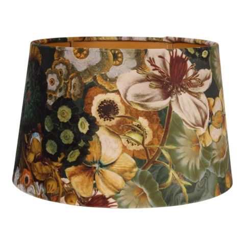 Lampshade 30 cm - Floral Print - Gold - Fabric