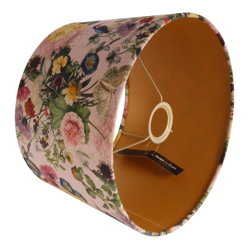 Lampenschirm 30 cm – Botanischer Druck – Rosa – Stoff