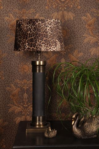 Lampenschirm 40 cm – Leopardenmuster – Braun – Stoff