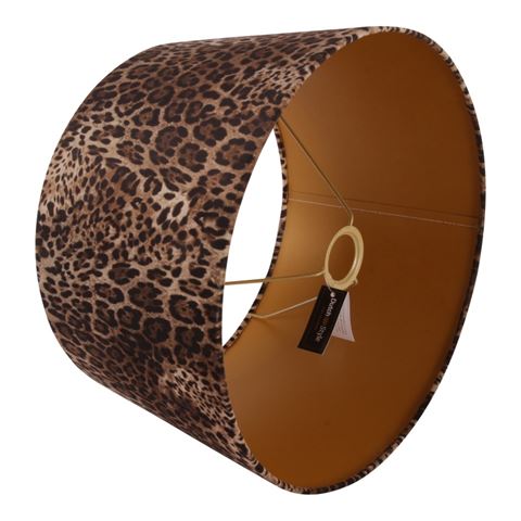 Lampenschirm 40 cm – Leopardenmuster – Braun – Stoff