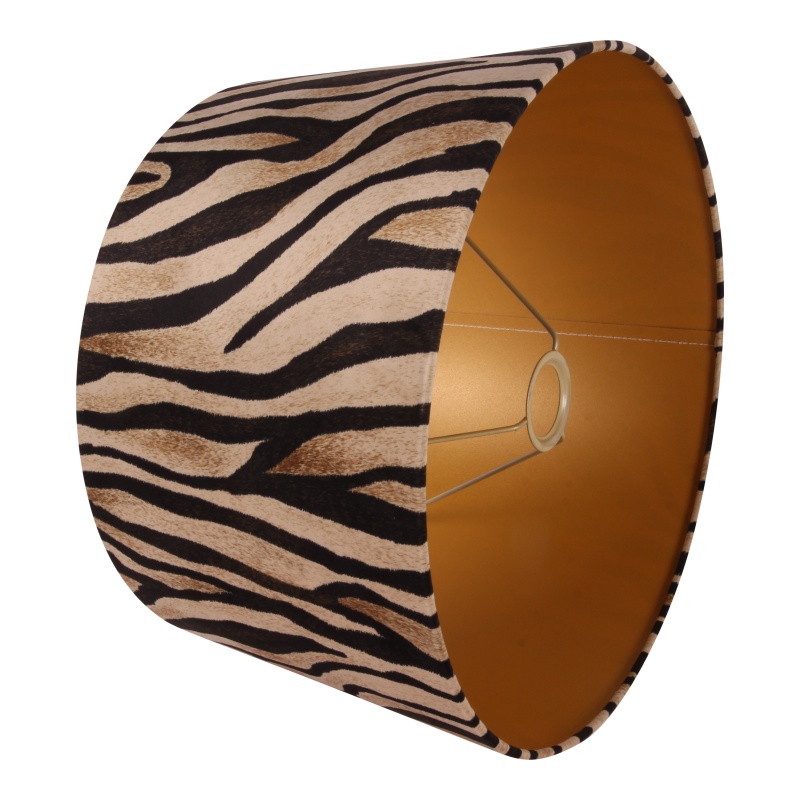 Lampshade 40 cm - Zebra Print - Brown - Fabric