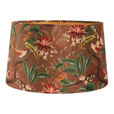 Lampenkap 40 cm - Botanische print - Bruin - Stof