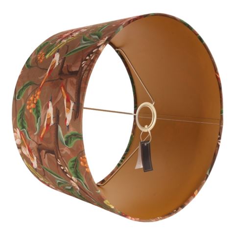 Lampenkap 40 cm - Botanische print - Bruin - Stof