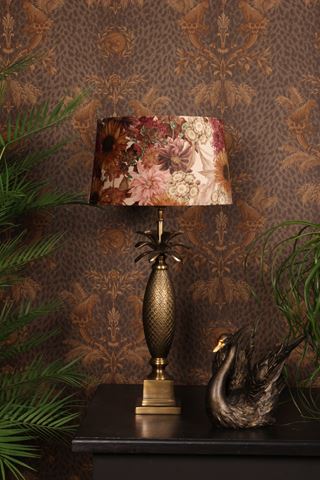 Lampshade 40 cm - Floral Print - Pink - Fabric
