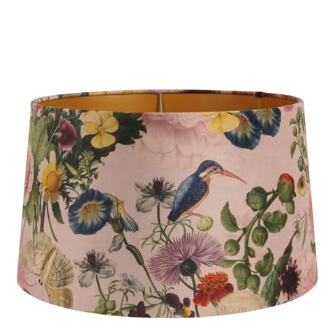 Lampenschirm 40 cm – Botanischer Druck – Rosa – Stoff