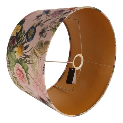 Lampenschirm 40 cm – Botanischer Druck – Rosa – Stoff