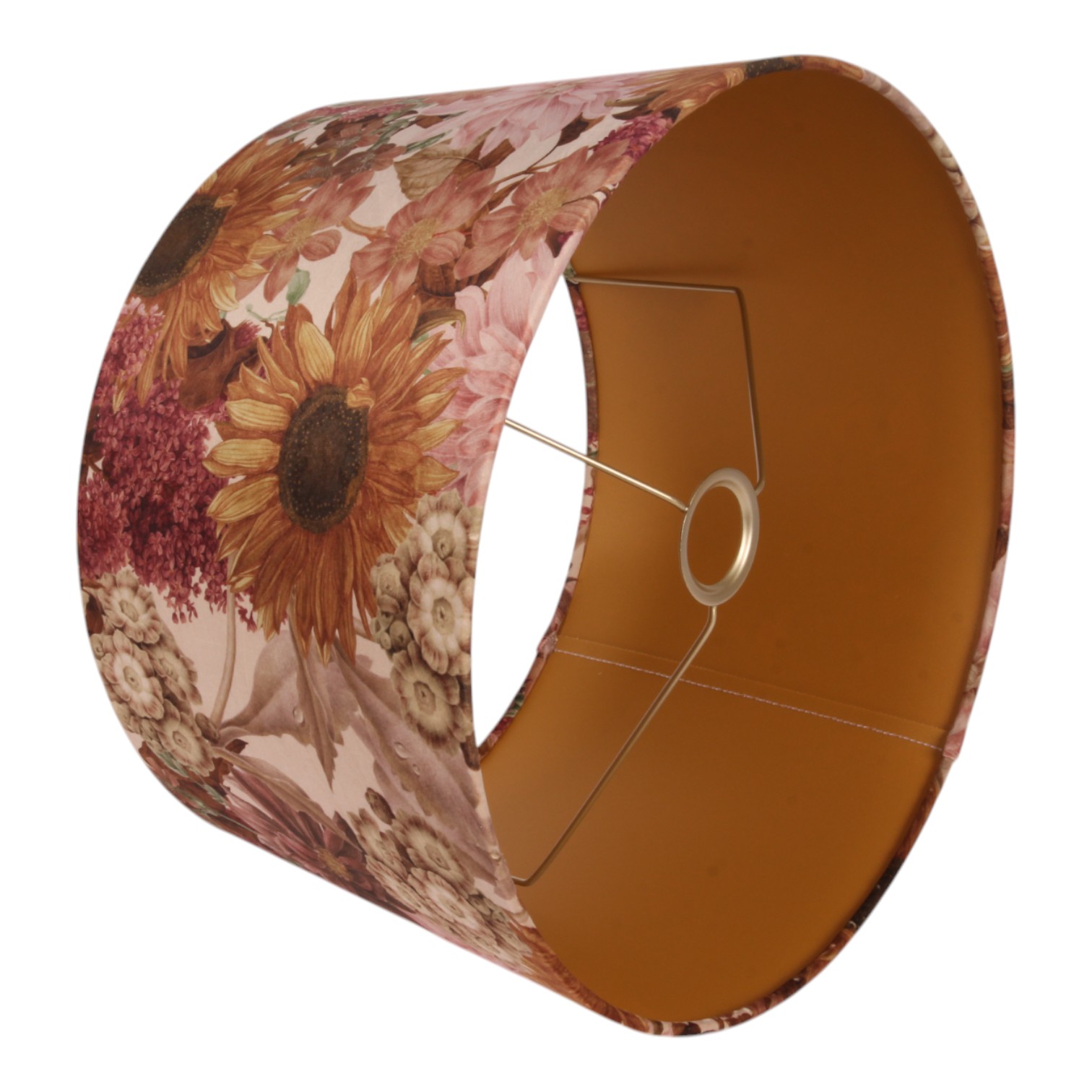Lampshade 40 cm - Floral Print - Pink - Fabric