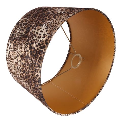 Lampshade 50 cm - Leopard Print - Brown - Fabric