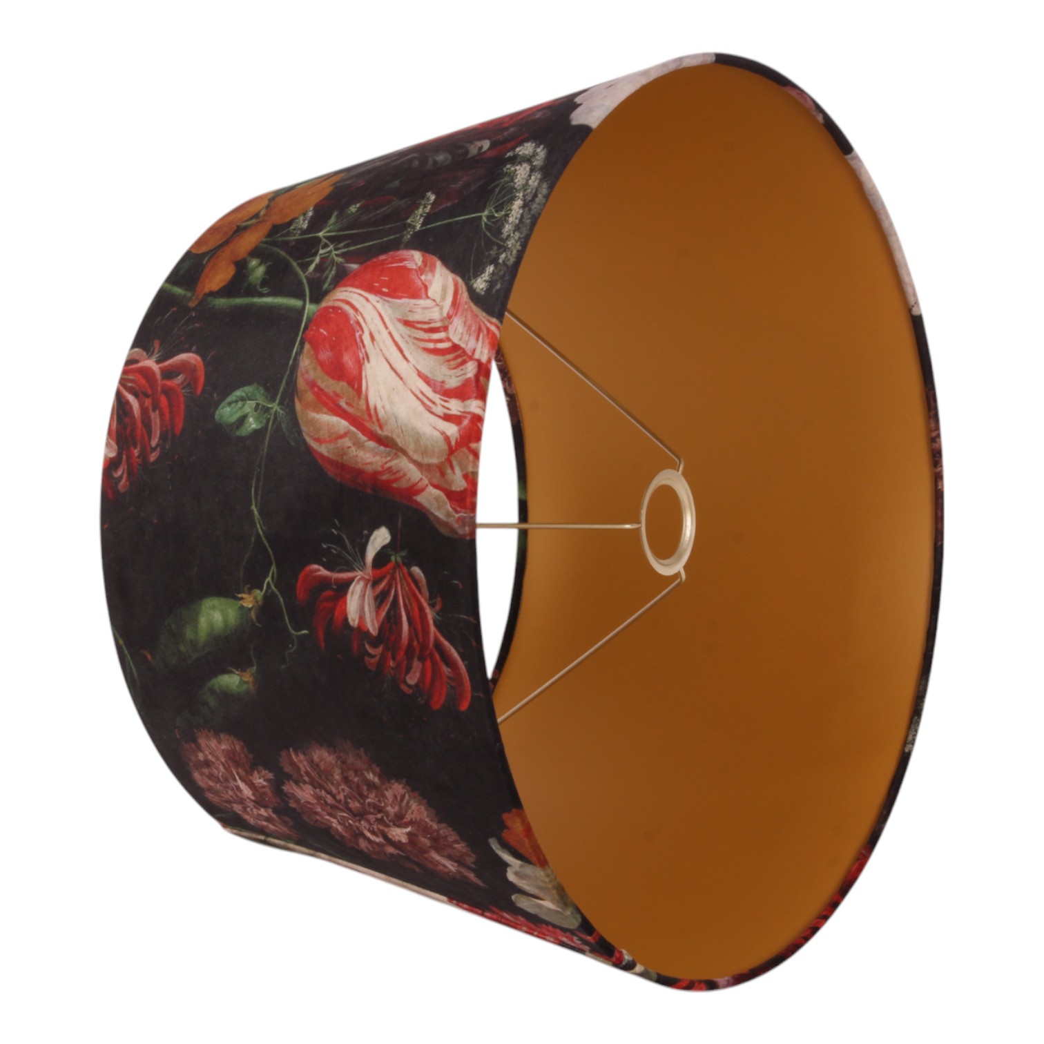 Lampenkap 50 cm - Bloemenprint - Rood - Stof